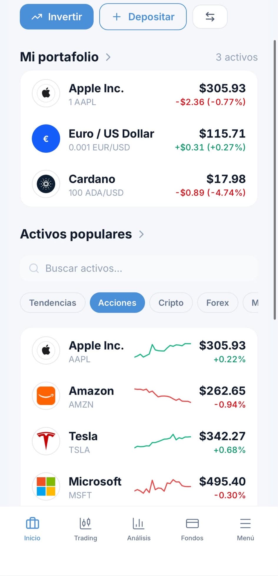Mis Activos — portafolio de inversiones en InQuotes